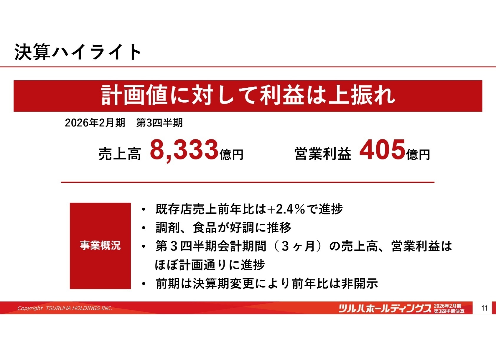 2026年2月期 第3四半期 決算ハイライト
