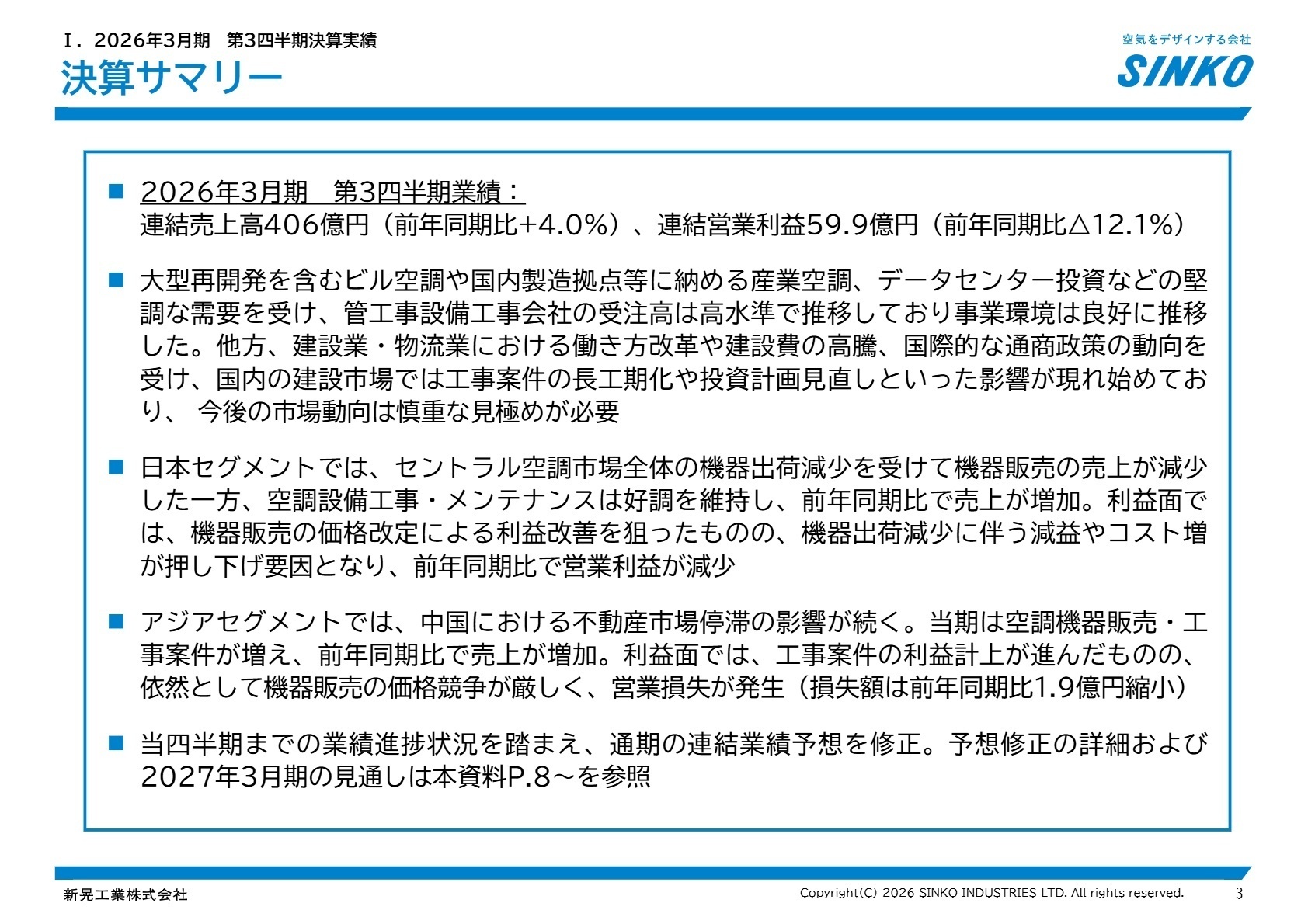 連結業績サマリー