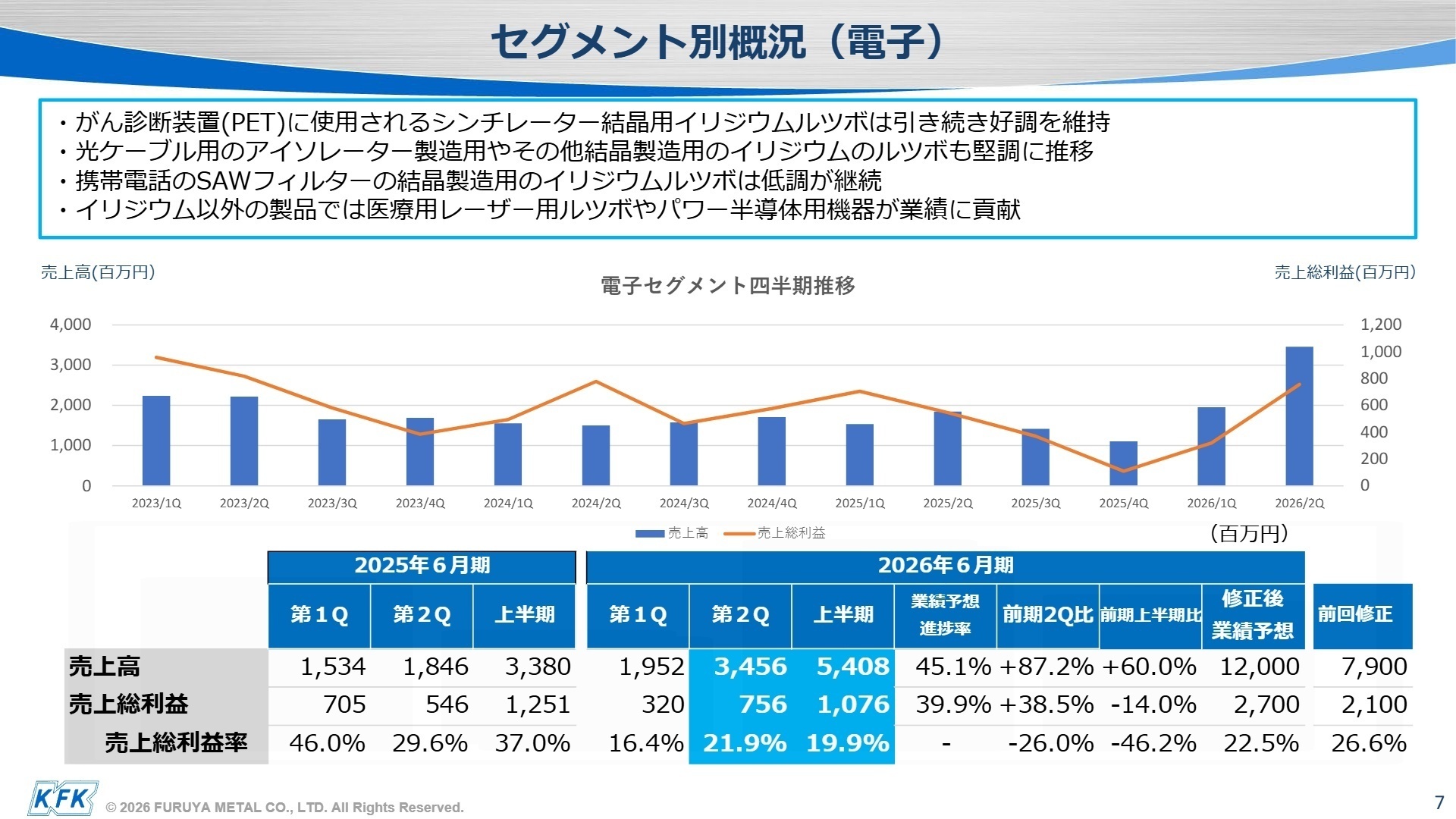 セグメント別概況(電子)