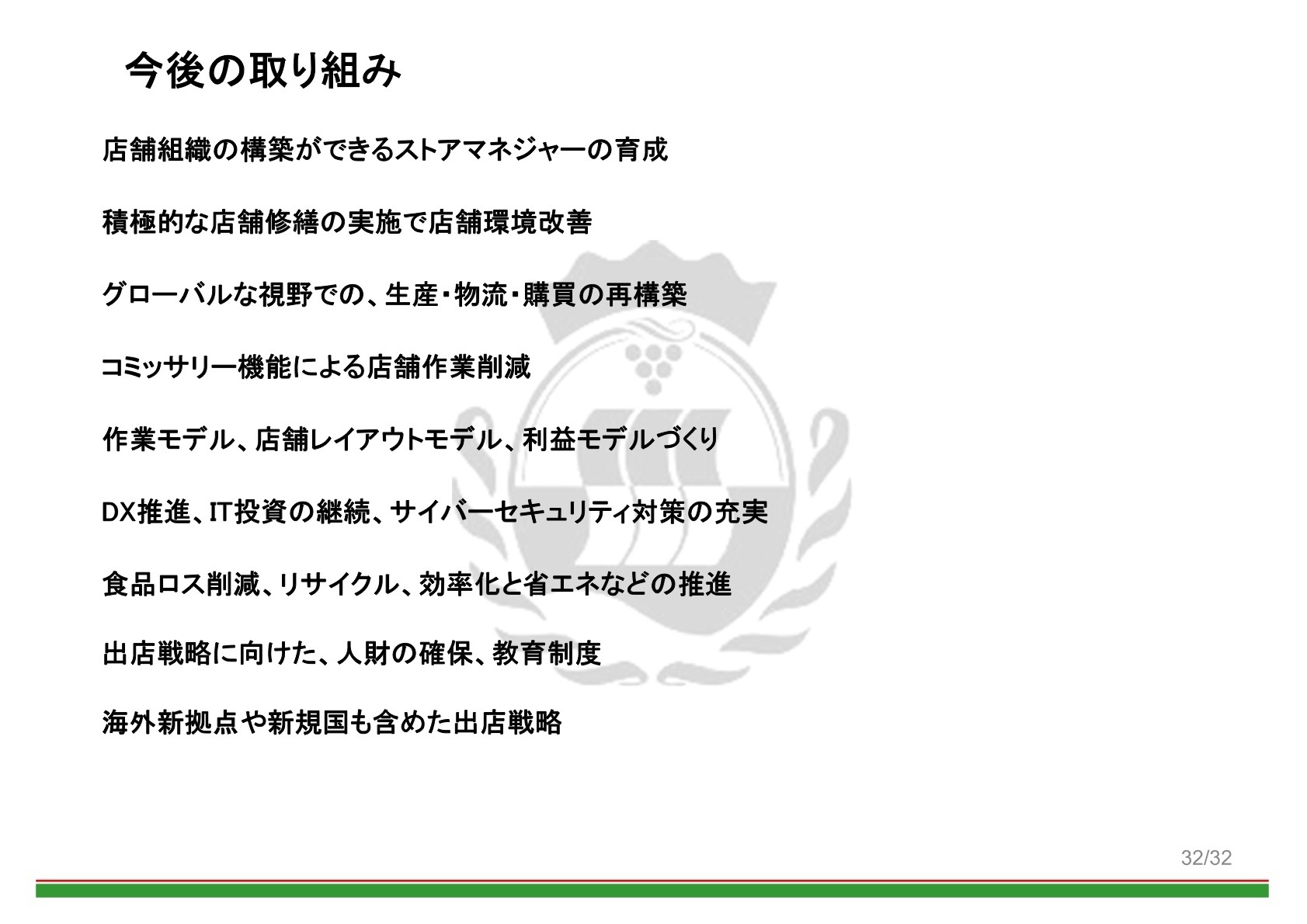 今後の取り組み