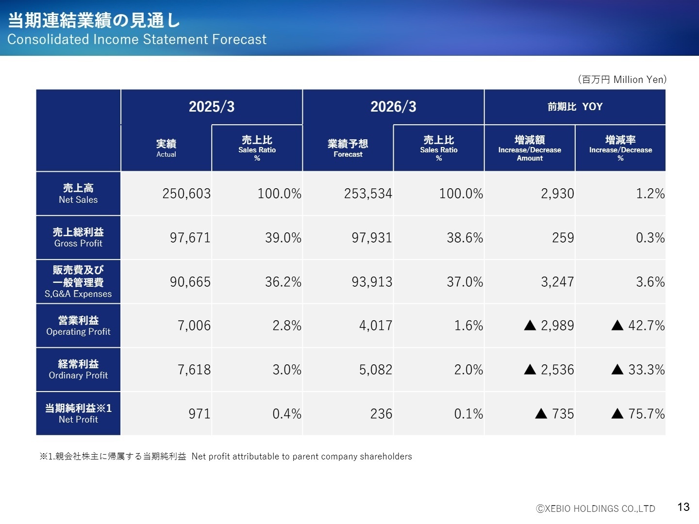 連結業績見通し