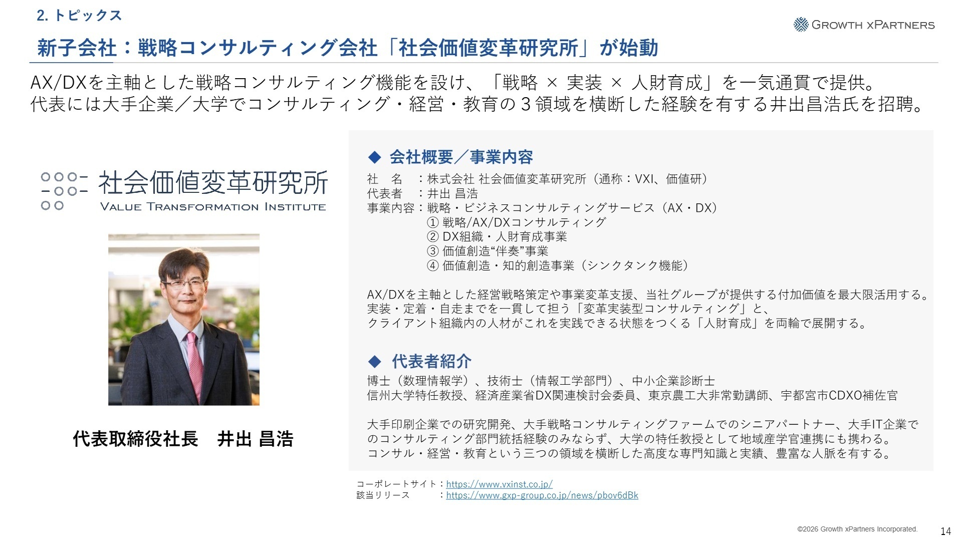 新会社・社会価値変革研究所の始動