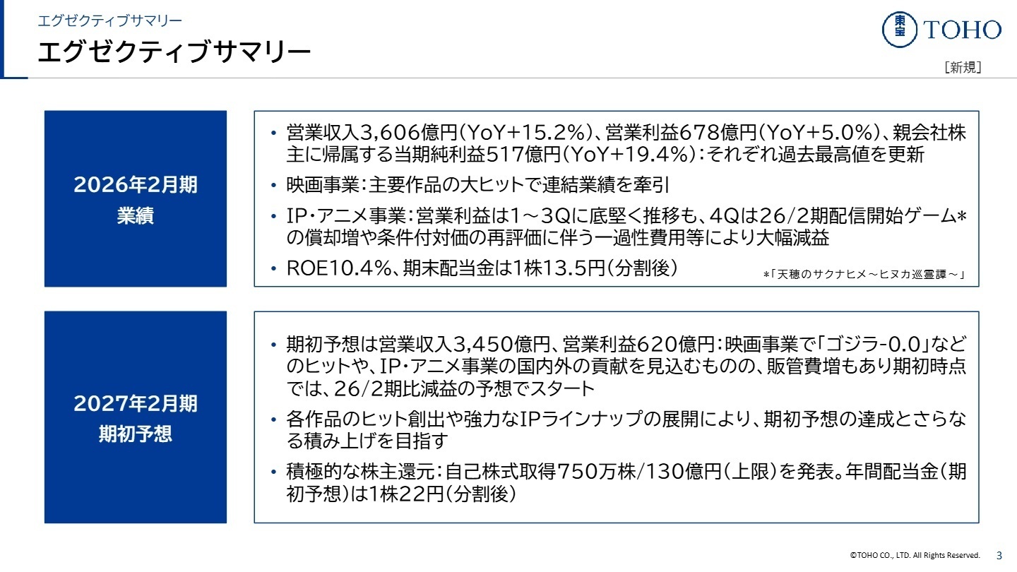 2026年2月期 業績ハイライト