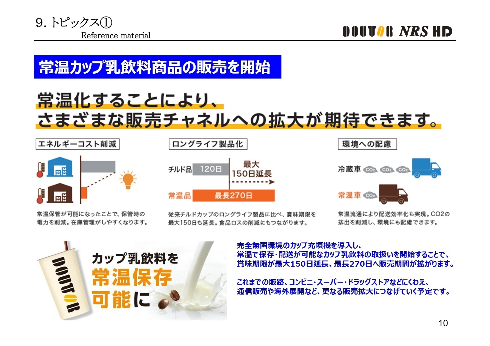 常温カップ乳飲料による販路拡大トピックス