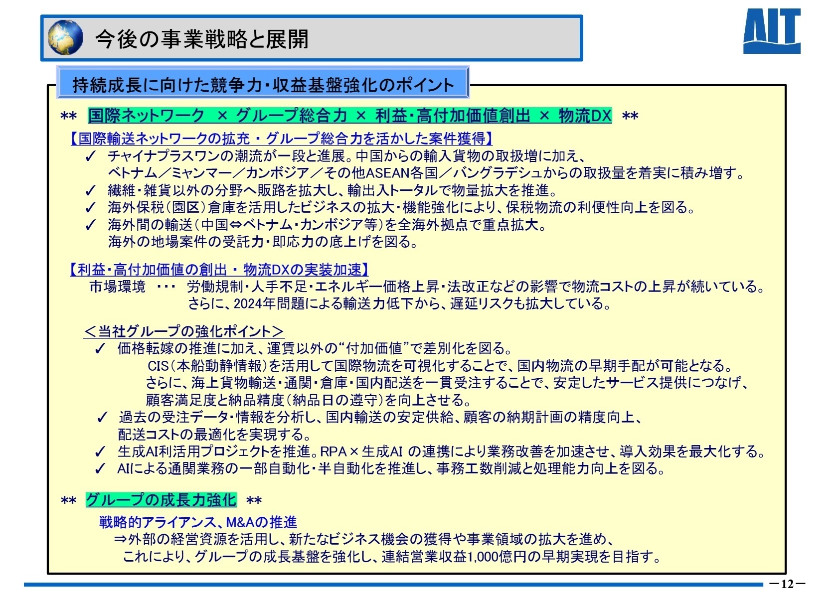 今後の事業戦略と展開