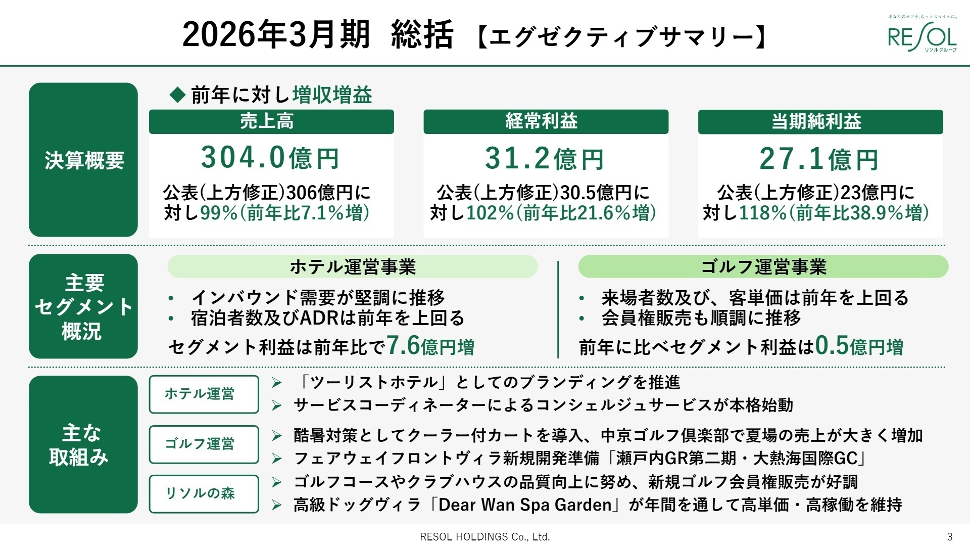 2026年3月期 総括