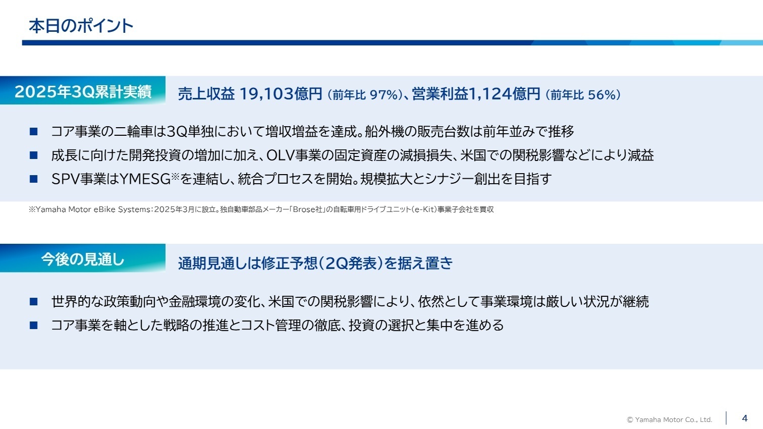 2025年3Q累計実績サマリー