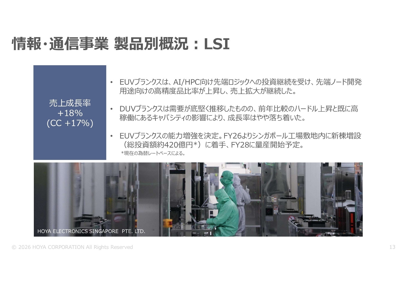 情報・通信事業 製品別概況:LSI