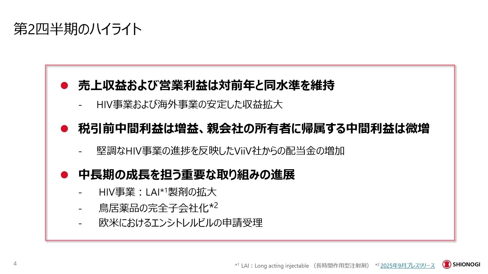 第2四半期のハイライト