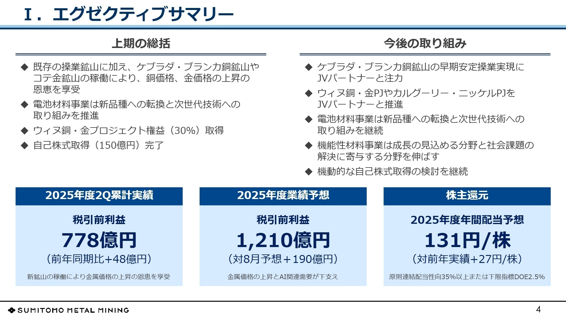2025年度上期の総括と通期予想